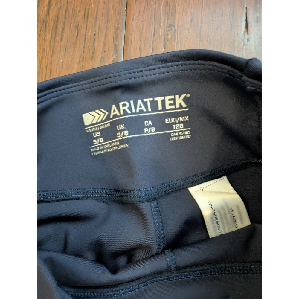 NWT Ariat Horseback Riding Pants Kids Eos 2.0 Knee Patch Tights Navy Youth‎ S 8 - Picture 6 of 10